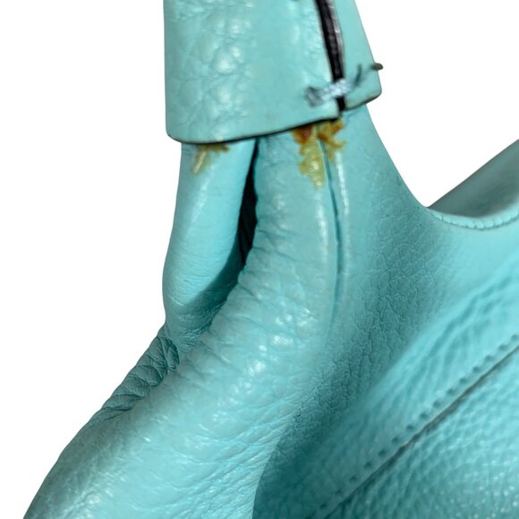 KATE SPADE Turquoise Aqua Leather Stevie Berkshire Road Slouchy Shoulder Bag - Picture 5 of 16